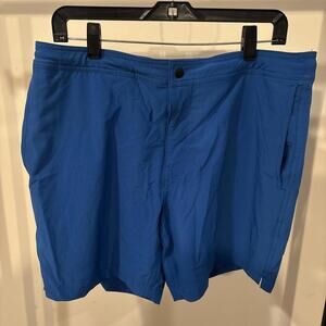 J. Crew Flex Swimwear 7” Pool Shorts Men’s Size L Stretch Waist Mesh Lining Blue